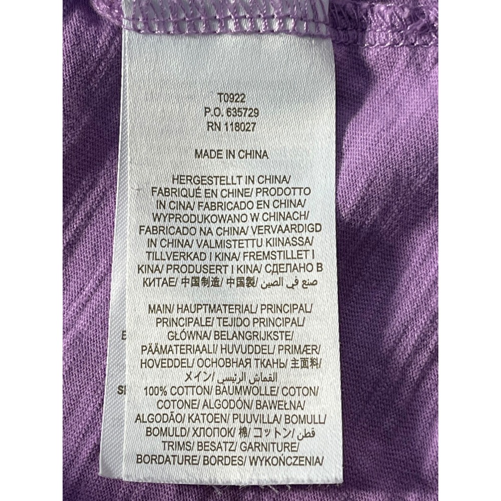 Boden T0922 Lavender Purple Eyelet Flutter Sleeve Slub Cotton V-Neck Tee M - Picture 4 of 6
